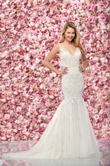 Bridal Dress: Enchanting By Mon Cheri FALL 2019 Collection - 219140 - Intricate Lace, Tulle and Chiffon Trumpet Gown  