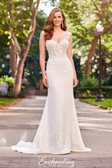 Bridal Dress: Enchanting By Mon Cheri SPRING 2020 Collection - 120162 - Delicate Lace, Tulle and Crepe Fit and Flare Gown  