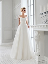 Bridal Dress: Sans Pareil Bridal Collection 2016: 912 - Ruched A-line wedding dress with embellished shoulder straps   