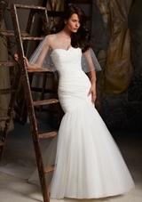 Bridal Dress: Mori Lee Blue SPRING 2013 Collection: 5108 - Asymmetrically Draped Net  