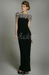 MOB Dress: Jadore J1 Collection - J1012 - Jersey w/ crystal beaded shoulder unit  