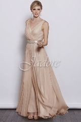 MOB Dress: Jadore J3 Collection - J3040 - 30D Chiffon. Belt is crystal beading w/ polyester  