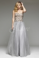 MOB Dress: Jadore J4 Collection - J4034 - Tulle Skirt, Polyester bodice w/ beaded appliqué  