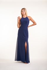 Evening Dress: JASMINE BRIDESMAID SPRING 2020 - P226001 - Charlotte chiffon long bridesmaid dress with halter  