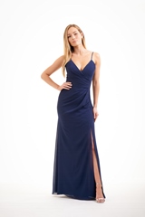 Evening Dress: JASMINE BRIDESMAID SPRING 2020 - P226002 - Charlotte chiffon long bridesmaid dress with spaghetti  