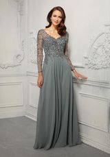 MOB Dress: Mori Lee Collection: 72403 - A-Line Evening Gown with Crystal Beaded Net and Chiffon  