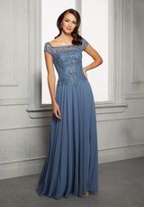 MOB Dress: Mori Lee Collection: 72419 - A-Line Chiffon Evening Gown with Cap Sleeves  