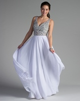 Bridesmaids Dress: Nite Time Collection: NT-83 - Shown in White chiffon  