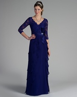 MOB Dress: Tutto Bene Collection: 22201 - Shown in Cobalt lace and chiffon  