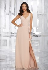 Bridesmaids Dress: Mori Lee BRIDESMAIDS FALL 2017 Collection: 21532 - Chiffon Bridesmaids Dress with Matching Chiffon Tie Sash  