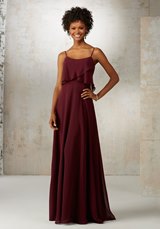 Bridesmaids Dress: Mori Lee BRIDESMAIDS SPRING 2017 Collection: 21515 - Solid or Printed Chiffon  