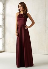 Bridesmaids Dress: Mori Lee BRIDESMAIDS SPRING 2017 Collection: 21517 - Satin with Matching Satin Waistband  