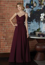 Bridesmaids Dress: Mori Lee BRIDESMAIDS FALL 2018 Collection: 21592 - V-Neck Chiffon Bridesmaid Dress with Twist Front Bodice  