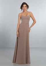 Bridesmaids Dress: Mori Lee BRIDESMAIDS SPRING 2018 Collection: 21559 - Chic Chiffon Bridesmaids Dress with Criss Cross Back  