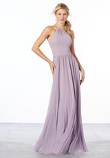 Bridesmaids Dress: Mori Lee Bridesmaids Spring 2020 Collection: 21653 - High Halter Chiffon Bridesmaid Dress  