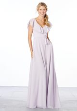 Bridesmaids Dress: Mori Lee Bridesmaids Spring 2020 Collection: 21657 - Flutter Sleeve Chiffon Bridesmaid Dress  