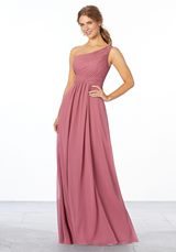 Bridesmaids Dress: Mori Lee Bridesmaids Spring 2020 Collection: 21662 - Pleated, One-Shoulder Chiffon Bridesmaid Dress  