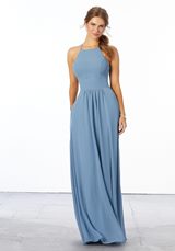 Bridesmaids Dress: Mori Lee Bridesmaids Spring 2020 Collection: 21666 - Chiffon Bridesmaid Dress with High Halter Neckline  