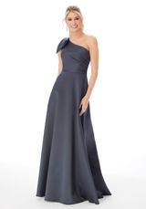 Bridesmaids Dress: Mori Lee Bridesmaids FALL 2020 Collection: 21682 - Satin One-Shoulder Bridesmaid Dress  