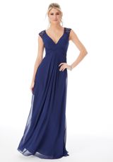 Bridesmaids Dress: Mori Lee Bridesmaids FALL 2020 Collection: 21687 - Embroidered Keyhole Back Chiffon Bridesmaid Dress  