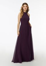 Bridesmaids Dress: Mori Lee Bridesmaids Collection: 21737 - Chiffon High-Halter Bridesmaids Dress with Keyhole Back  