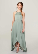 Bridesmaids Dress: Morilee Junior Bridesmaids Collection: 13211 - High Low Silky Satin Junior Bridesmaid Dress  