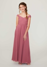 Bridesmaids Dress: Morilee Junior Bridesmaids Collection: 13213 - Chiffon Junior Bridesmaid Dress with Draped Bodice  