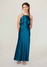 Bridesmaids Dress: Morilee Junior Bridesmaids Collection: 13214 - Flounced Silky Satin Junior Bridesmaid Dress  