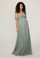 Bridesmaids Dress: Morilee Maternity Bridesmaids Collection: 14103 - Chiffon Maternity Bridesmaid Dress with Draped Bodice  