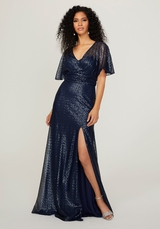 Bridesmaids Dress: Morilee Bridesmaids Collection: 21785 - Flutter Sleeve Caviar Mesh Bridesmaid Dress  