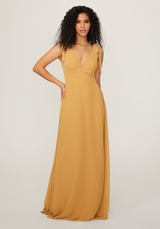 Bridesmaids Dress: Morilee Bridesmaids Collection: 21789 - Chiffon Bridesmaid Dress with Tied Straps  