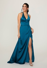 Bridesmaids Dress: Morilee Bridesmaids Collection: 21797 - Halter Neck Silky Satin Bridesmaid Dress  